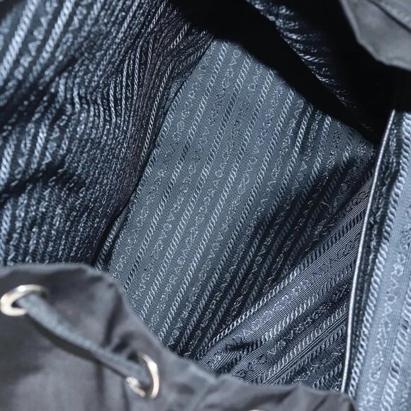 PRADA Sequin Backpack Nylon Black Silver Auth 141151M - Picture 13 of 16